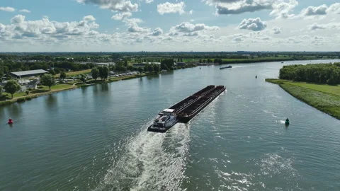 Cargo ships on the canal Stock Footage 204865267