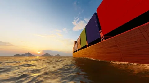 Cargo ships engaged in foreign trade Stock Footage 290997248