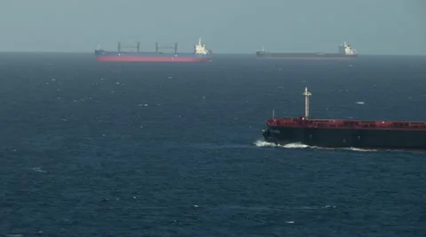 Cargo ships at sea. Stock Footage