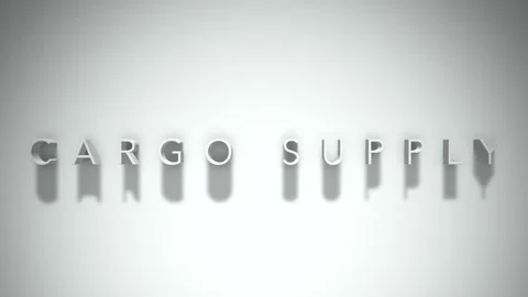 Cargo supply 3D title animation white text on a white background Stock Footage 299749965