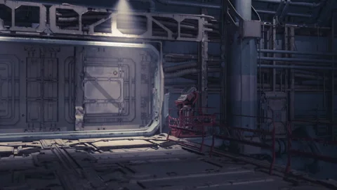 Cargo terminal on a large space station with advanced structural design Stock Footage 314651313