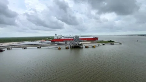 A cargo terminal for loading gas. Stock Footage 308232199