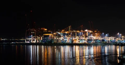 Cargo terminal time lapse. Stock Footage 118793356