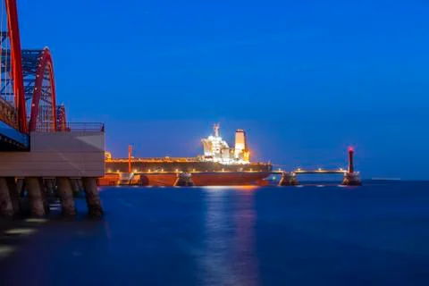 Cargo terminals in the evening Stock Photos