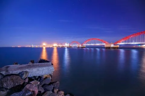 Cargo terminals in the evening Stock Photos