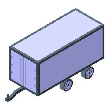 Cargo trailer for delivering goods, isometric projection Stock Illustration