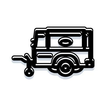 Cargo trailer icon vector illustration for transport logistics 스톡 일러스트