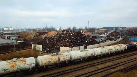 Cargo train and warehouse Stock Footage 122312001