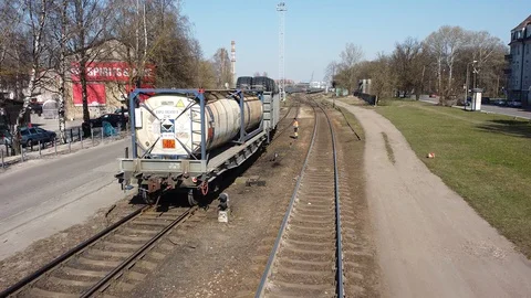 Cargo train closeup Stock Footage 129367677