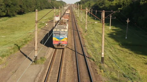 Cargo train. Video stock 56538259