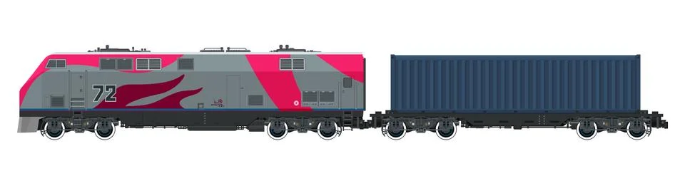 Cargo Train Isolated Stock Illustration