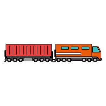 Cargo train logistic service Stock Illustration