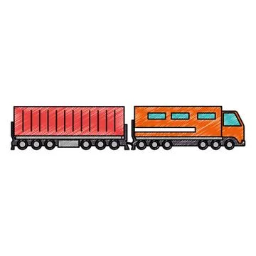 Cargo train logistic service Stock Illustration