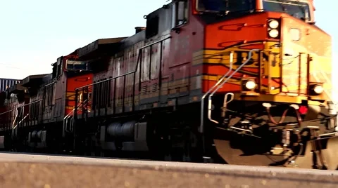 Cargo Train Makes it Way Through the Countryside Stock Footage 60962684