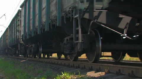 Cargo train in motion. Stock Footage 27110981