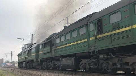 Cargo train moving through the city. Stock Footage 145365042
