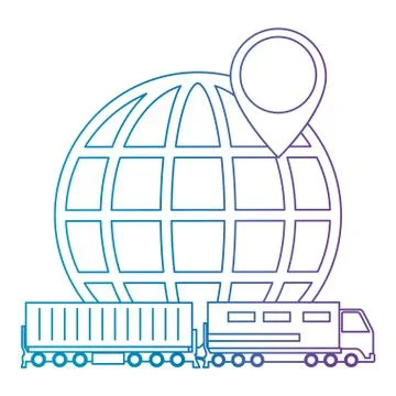 Cargo train with planet logistic service Stock Illustration