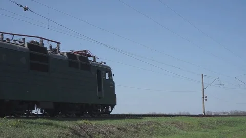 Cargo Train Pulls HD Stock Footage 75494056