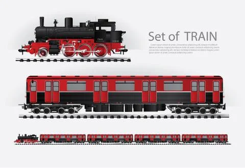 Cargo train on a rail road Vector illustration Stock Illustration