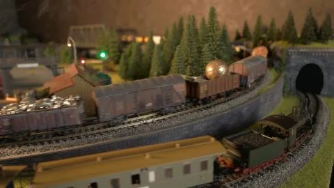 Cargo train replica model. Foto stock