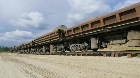 Cargo train with sand Stock Footage 52534824