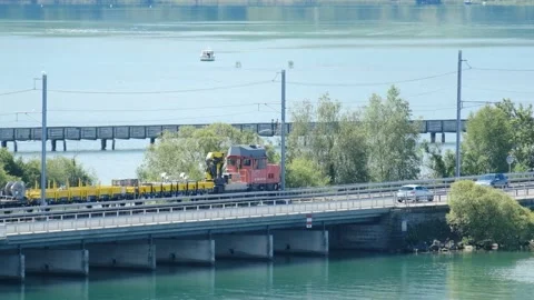 Cargo Train of Switzerland Stock Footage 199287943