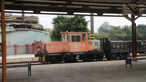 Cargo Train at Taichung Station. HD Stock Footage 49241995