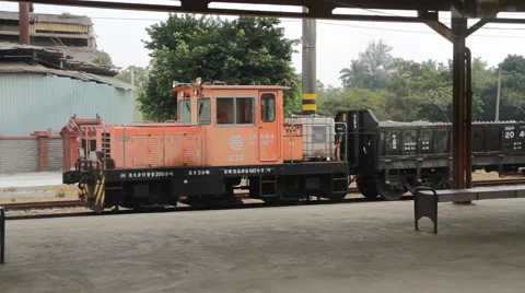 Cargo Train at Taichung Station. HD Stock Footage 49243564