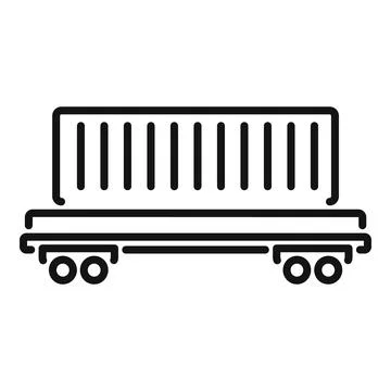 Cargo train wagon carrying intermodal container icon Stock Illustration
