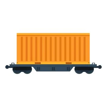 Cargo train wagon delivering goods around the world Stock Illustration