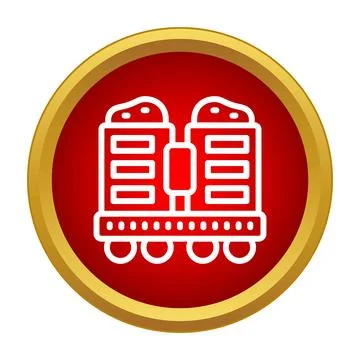 Cargo train wagon icon for heavy freight transport Stock Illustration