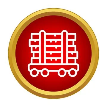 Cargo train wagon icon for logistics and freight delivery Stock Illustration