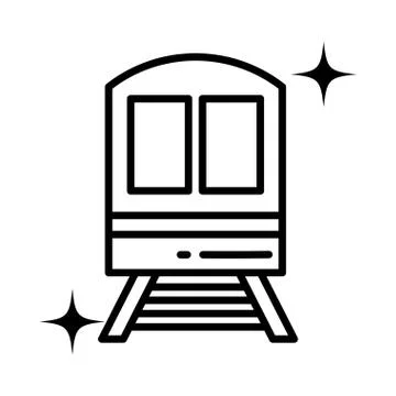 Cargo train wagon , line style icon Stock Illustration