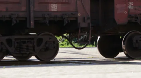 Cargo train wheels close up Stock Footage 39587627