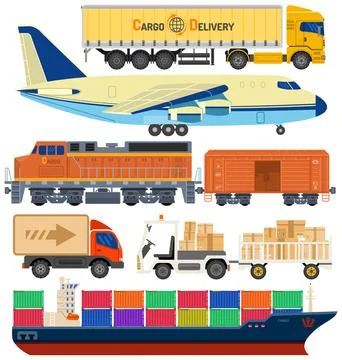 Cargo Transport and Packaging Stock Illustration