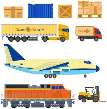 Cargo Transport and Packaging Ilustração Stock