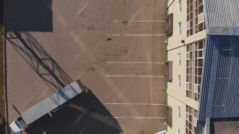 Cargo transport container for loading goods at the seaport, top view Stock Footage 103314070