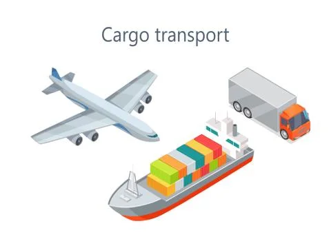 Cargo Transport Isometric Infographics Elements Illustrazione stock