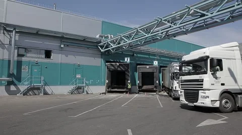 Cargo transport on the loading area Stock Footage 60789196