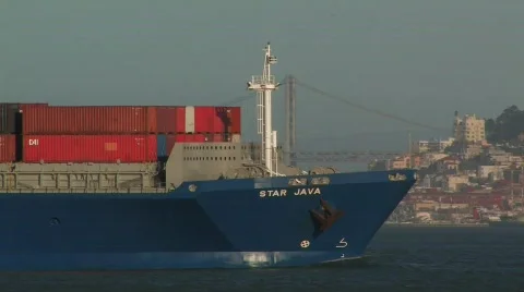 Cargo Transport Ship Stock Footage 512739