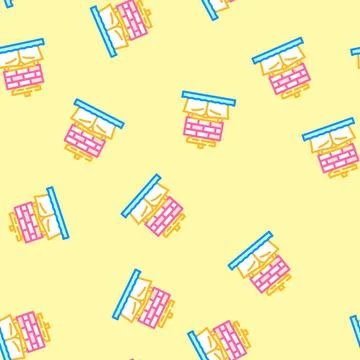 Cargo transport vehicle vector seamless pattern Stock Illustration