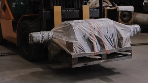 Cargo transportation in the workshop at the enterprise Stock Footage 316161743