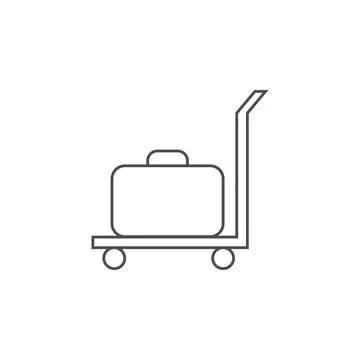 Cargo trolley with a suitcase icon. Element for mobile concept and web apps Stock Illustration