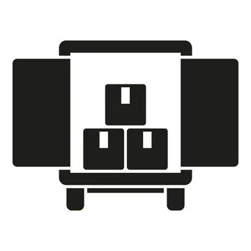 Cargo truck icon simple vector. Parcel delivery Illustrazione stock