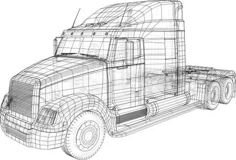 Cargo Truck isolated on grey background. Trucks delivering vehicle layout for Illustrazione stock