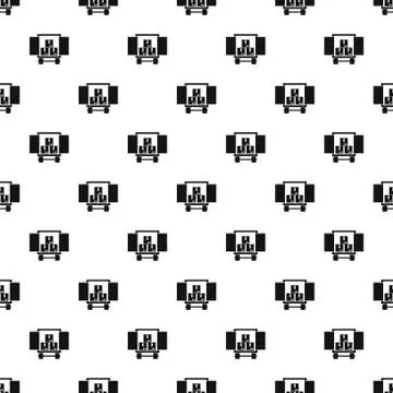 Cargo truck with load pattern, simple style Illustrazione stock