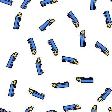 Cargo truck vector seamless pattern Stock Illustration