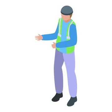 Cargo trucker icon isometric vector. Truck driver Stock Illustration