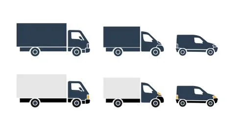 Cargo trucks different silhouettes Stock-Illustration