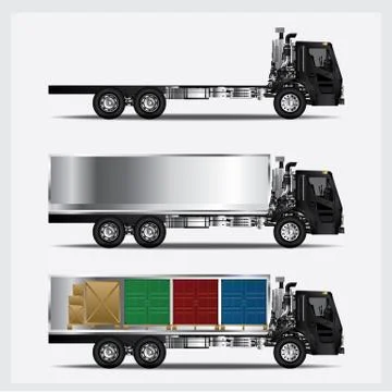 Cargo Trucks Transportation isolated Vector Illustration Stock Illustration